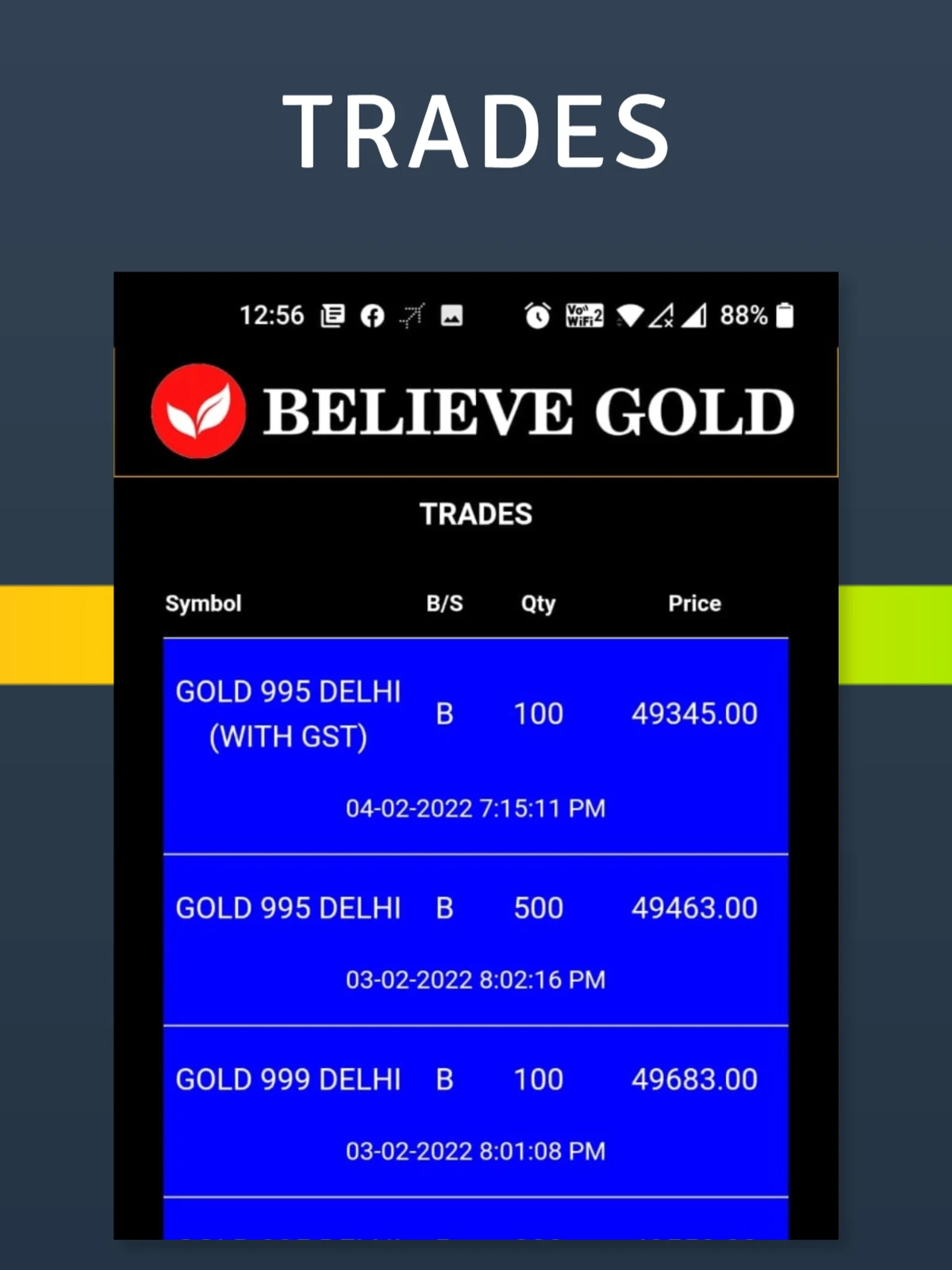 Believe Gold screenshot