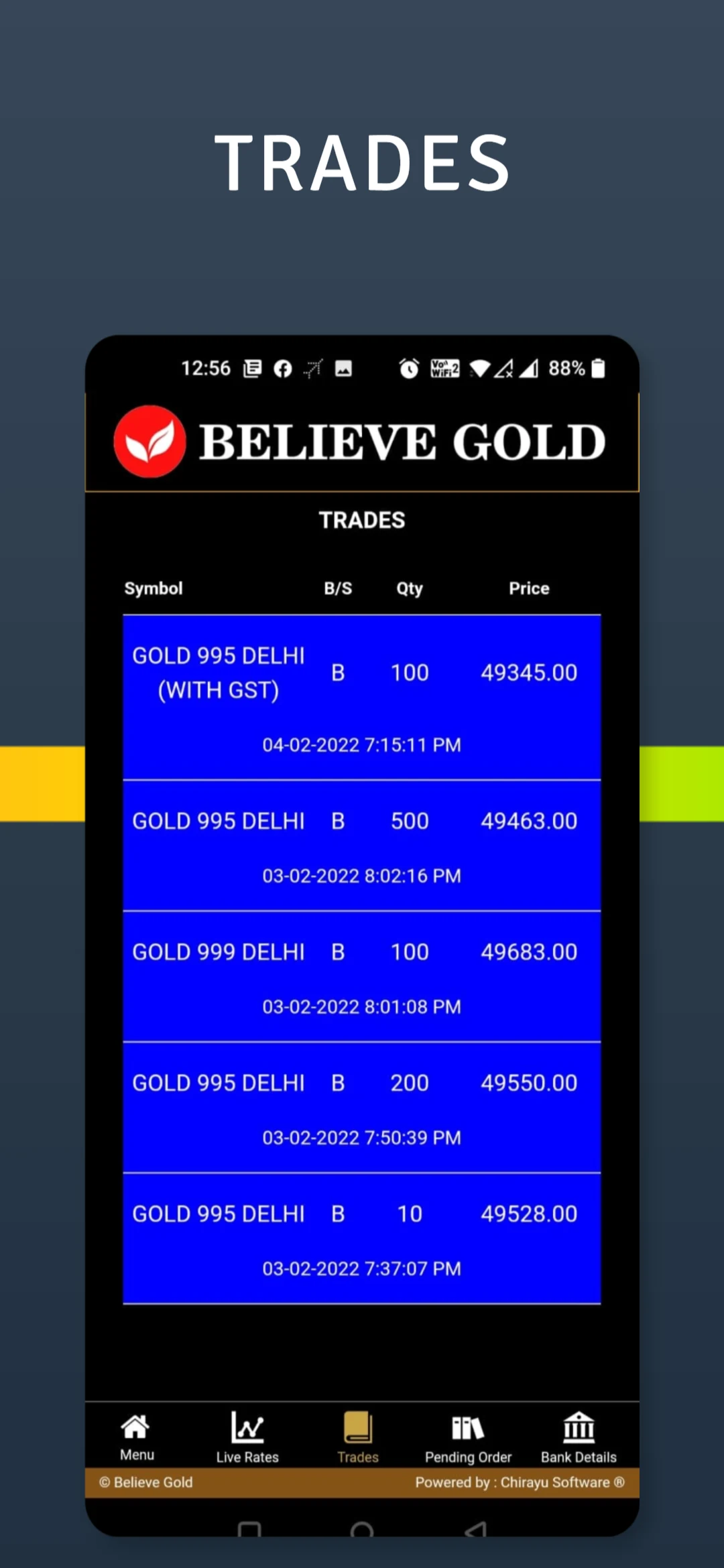 Believe Gold screenshot